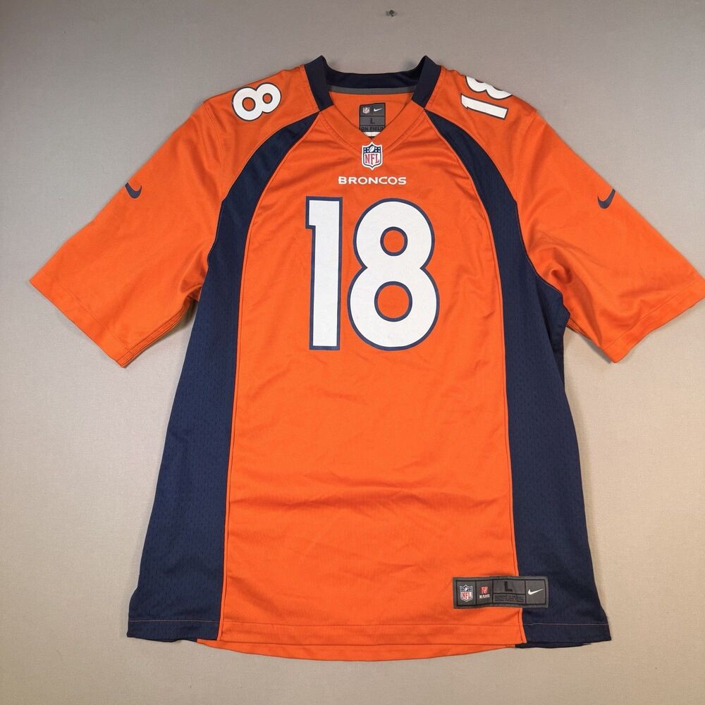 Nike NFL On Field Denver Broncos #18 Manning Jersey Adult Large Football